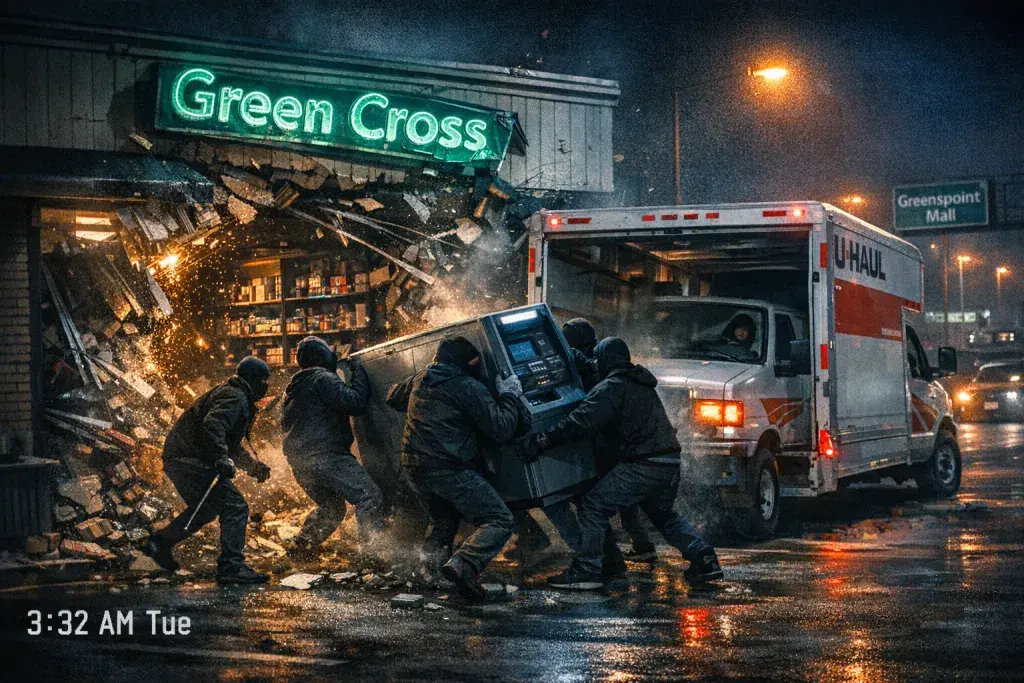 Burglars Ram U-Haul into North Houston Smoke Shop Wall